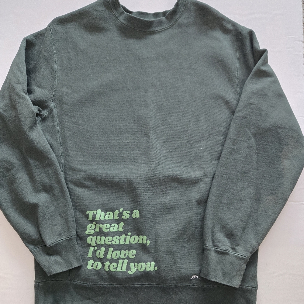 Elyse Myers Merch Green Heavyweight Crewneck Sweatshirt Large Unisex